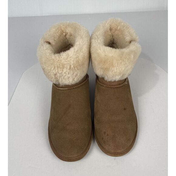 Bearpaw Abby Women's 11 US Tan Suede Sheepskin Shearling‎ Lined Boots Buckle - Picture 1 of 13